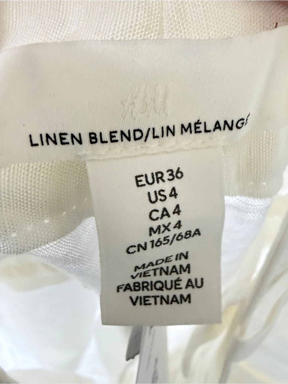 H&M white linen blend wide legged cropped pants Women’s size 4 | jh3